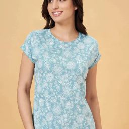 Dreamz by Pantaloons Blue Cotton Printed T-Shirt-image-77