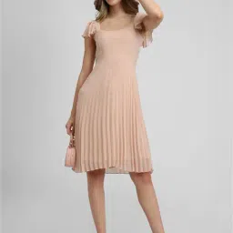 Forever 21 Peach Regular Fit A Line Dress-image-12