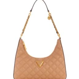 GUESS Beige GIULLY Quilted Medium Hobo Bag-image-26