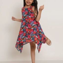 Creative Kid'S Girls Red Regular Fit Printed Dress-image-58