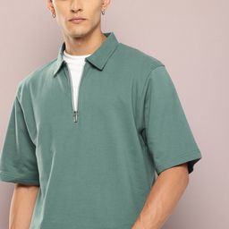 Kook N Keech Half-Zip Polo Collar Relaxed Fit T-shirt-picture-19