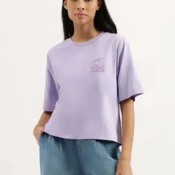 United Colors of Benetton Purple Cotton Logo Work T-Shirt-picture-17