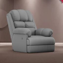 The Sleep Company Grey Luxe Patented SmartGRID Technology Motorised Single Recliner Sofa-image-95