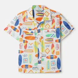 Tales & Stories Boys Multicolor Cotton Relaxed Fit Printed Shirt-picture-47