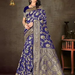 AMK FASHION Woven Design Zari Pure Silk Banarasi Saree-13