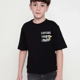 Octave Kids Black Cotton Graphics T-Shirt-image-61