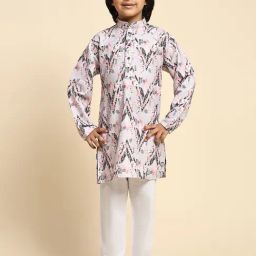 Pro-Ethic Style Developer Kids Peach Printed Full Sleeves Kurta with Pyjamas-picture-40