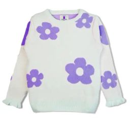 Bodycare Girls Lavender Cotton Printed Sweater-image-12