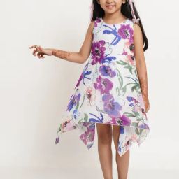 Creative Kid'S Girls White Regular Fit Printed Dress-image-28