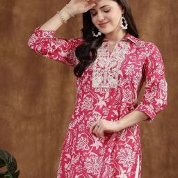 Nayam by Lakshita Pink Cotton Printed Kurti-picture-10