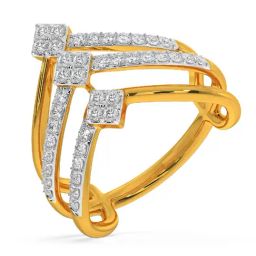 Kisna Diamond & Gold Jewellery Makenzie 14k (585) Diamond & Gold Ring For Women-picture-20