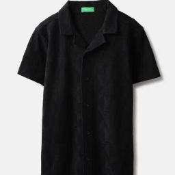 United Colors of Benetton Boys Black Cotton Textured Shirt-image-24