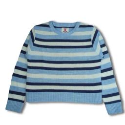 Bodycare Girls Blue Cotton Striped Sweater-image-92