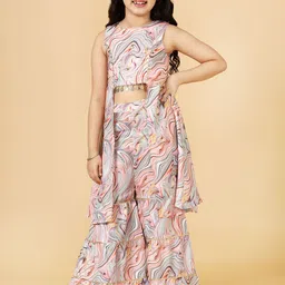 A.T.U.N. Girls Printed Crop Top With Palazzos-picture-41