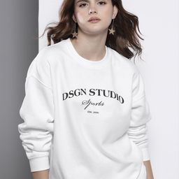 Boohoo Women Typographic Sweatshirt with Cycle Shorts Set-image-55