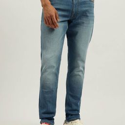 United Colors of Benetton Men Tapered Fit Heavy Fade Mid-Rise Mid Wash Jeans-picture-22