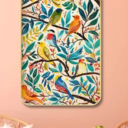 Livin'luxe Blue & Green Wooden Birds Painting Wall Art-image-100
