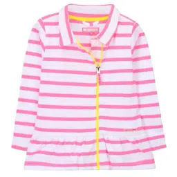 Cherry Crumble By Nitt Hyman Kids White & Pink Striped Peplum Sweatshirt-image-1