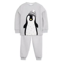 Cherry Crumble by Nitt Hyman Kids Grey Applique Penguin Applique Nightsuit-image-66
