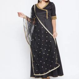 Studio Rasa Black Embellished Dupatta-image-96