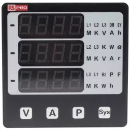 RS PRO LED Digital Panel Multi-Function Meter 92x92 mm, 1365381-9