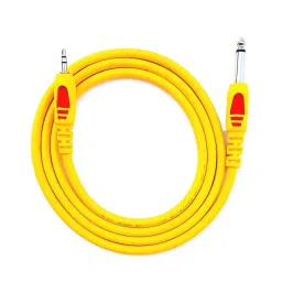 Pearl 1.37 m (4.5 Ft) Mini EP Stereo 3.5 mm to P38 Mono 6.35 mm AUX Cable (Yellow)-42