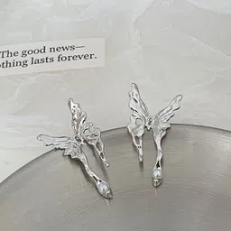 FIMBUL Silver-Plated Pearls Beaded Animal Shaped Drop Earrings-image-90