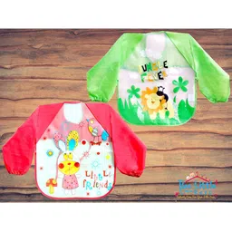 The Little Lookers Infants Pack Of 2 Printed Waterproof Bibs-43