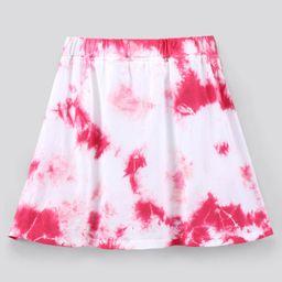 Pine Kids Above Knee Length Biowash Tie & Dye Skirt  - Pink White-image-11