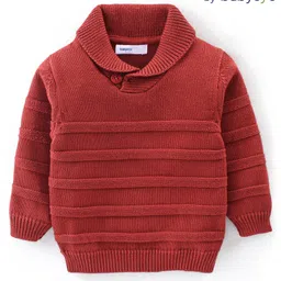 Babyoye 100% Cotton Cable Knit Full Sleeves Pullover Sweater - Red-picture-48