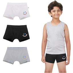 Plan B 95% Cotton 5 % Elastane Pack Of 3 Smiley Embroidered Briefs - Navy Blue Grey White-image-89