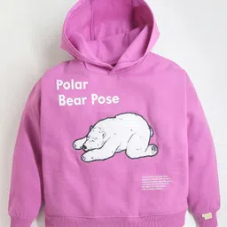 Cherry Crumble By Nitt Hyman Full Sleeves Placement Polar Bear Printed Hoodie - Lavender-picture-49