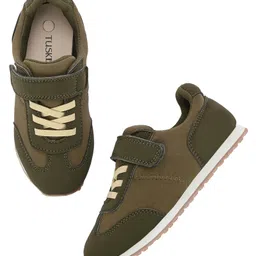 TUSKEY Laced Up & Velcro Closure Shoes - Olive Green-picture-0