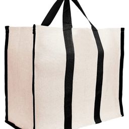 Kuber Industries Canvas Shopping Bags Grocery Bag for Carry Grocery, Fruits, Vegetable with Handles,Black, 54KM4013-28