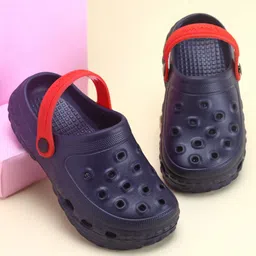 Pine Kids Solid Color Back Strap Closure Clogs - Navy Blue-picture-28