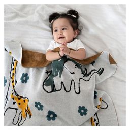 Haus & Kinder Zoo Cuddles 100% Cotton Knitted Summer/AC Blanket, 0-2 Years-image-27