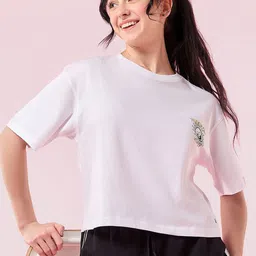 Enamor Graphic Printed Pure Cotton Oversized Fit Crew Neck Lounge T-Shirt-picture-38