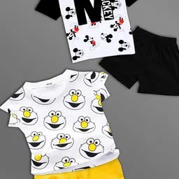 HELPOM Kids Pack Of 2 Printed Short Sleeves T-shirt With Shorts-picture-11
