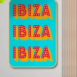 Livin'luxe Blue & Red IBIZA Printed Wooden Wall Painting-image-64