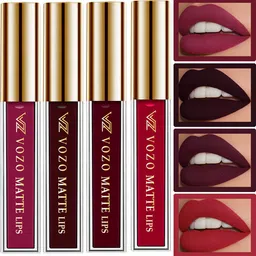 VOZO Set Of 4 Velvety Smooth Matte Liquid Lipstick- 4ml Each- 101-102-103-104-13