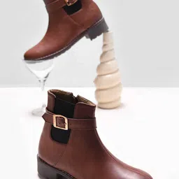 JM LOOKS Womens Block-Heeled Chelsea Boots-69