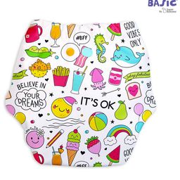 superbottoms BASIC Pack of 2 Reusable Cloth Diaper for babies 0-3 Years Freesize Adjustable - Washable and Reusable Diaper Outer Shell only (WITHOUT dry feel pad /soaker / insert) | Print may vary, 7 kg to 17 kg image 5