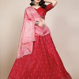 Jogmaya Fashion Embroidered Sequinned Ready to Wear Lehenga & Unstitched Blouse With Dupatta-28