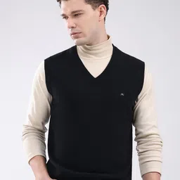 Monte Carlo Men V Neck Sleeveless Woollen Sweater Vest-image-45
