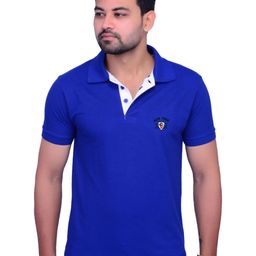 LA MILANO Men Polo Collar Applique Slim Fit T-shirt-image-96