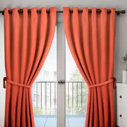 Bianca Blackout Orange Door Curtains-21
