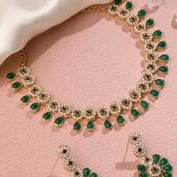 Atasi International Gold-Plated American-Diamond Studded Jewellery Set-24