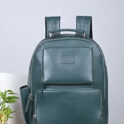 Teakwood Leathers Green Solid Leather Backpack-picture-30