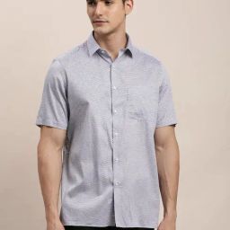 Turtle Light Blue Cotton Regular Fit Printed Shirt-picture-23
