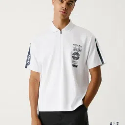 Pepe Jeans White Cotton Loose Fit Printed Polo T-Shirt-picture-46